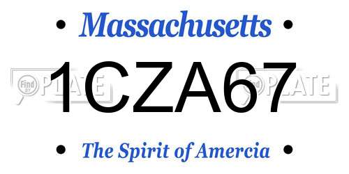 1CZA67 Massachusetts License Plate