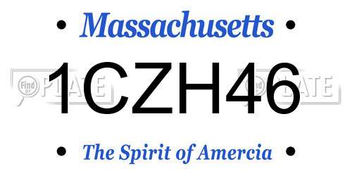1CZH46 Massachusetts License Plate
