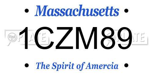 1CZM89 Massachusetts License Plate
