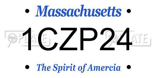 1CZP24 Massachusetts License Plate