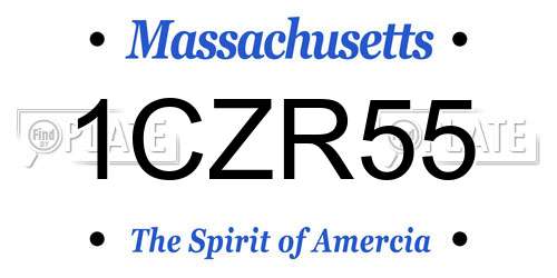 1CZR55 Massachusetts License Plate
