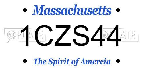 1CZS44 Massachusetts License Plate