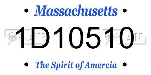1D10510 Massachusetts License Plate