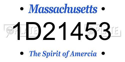1D21453 Massachusetts License Plate