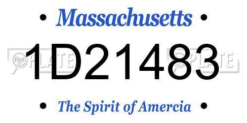 1D21483 Massachusetts License Plate