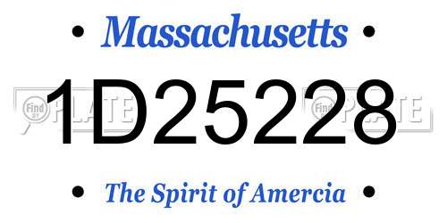 1D25228 Massachusetts License Plate