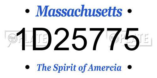 1D25775 Massachusetts License Plate