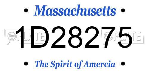 1D28275 Massachusetts License Plate