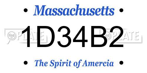 1D34B2 Massachusetts License Plate