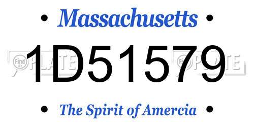 1D51579 Massachusetts License Plate