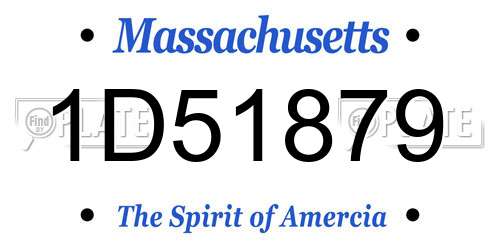 1D51879 Massachusetts License Plate