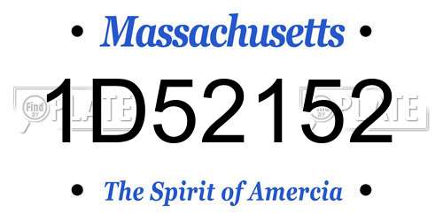 1D52152 Massachusetts License Plate