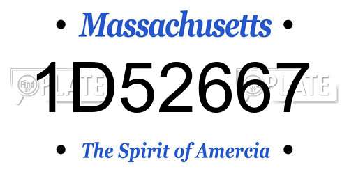 1D52667 Massachusetts License Plate