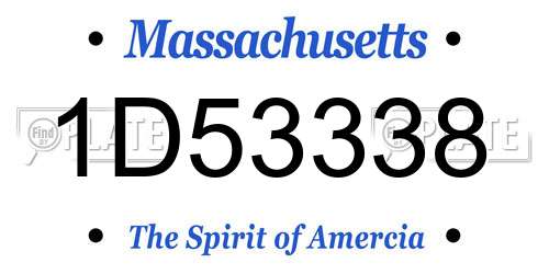 1D53338 Massachusetts License Plate