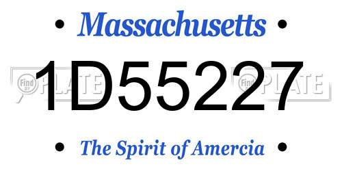 1D55227 Massachusetts License Plate