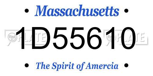 1D55610 Massachusetts License Plate