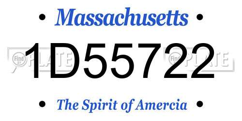 1D55722 Massachusetts License Plate