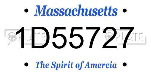 1D55727 Massachusetts License Plate
