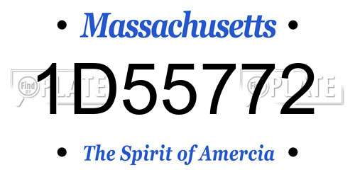 1D55772 Massachusetts License Plate