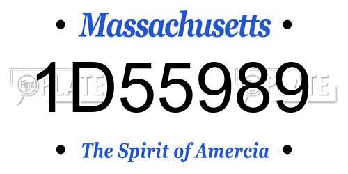 1D55989 Massachusetts License Plate