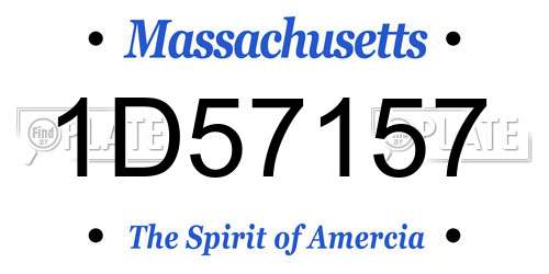 1D57157 Massachusetts License Plate