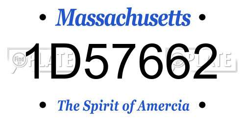 1D57662 Massachusetts License Plate