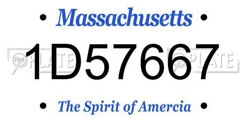 1D57667 Massachusetts License Plate