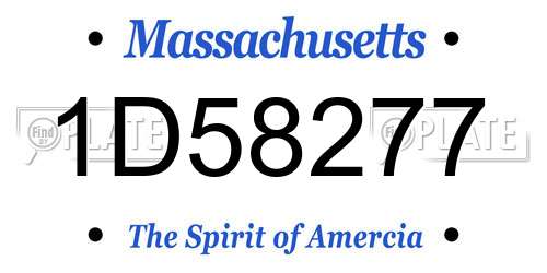1D58277 Massachusetts License Plate