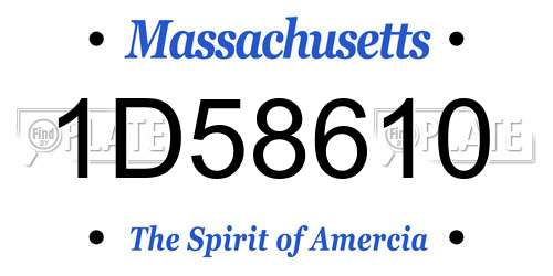 1D58610 Massachusetts License Plate