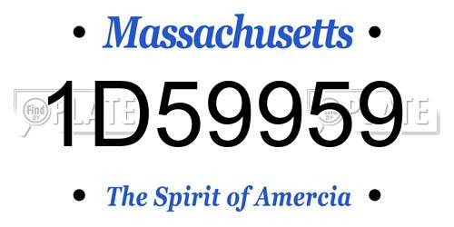 1D59959 Massachusetts License Plate