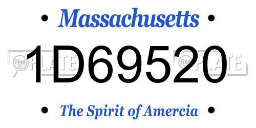 1D69520 Massachusetts License Plate