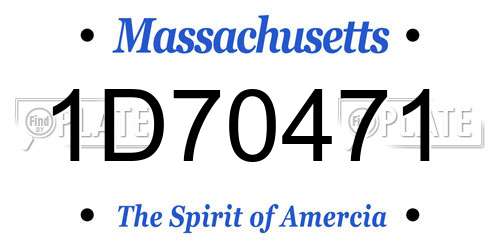 1D70471 Massachusetts License Plate
