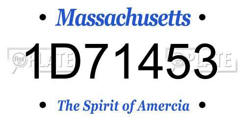 1D71453 Massachusetts License Plate