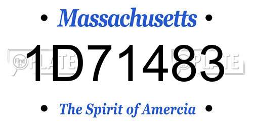 1D71483 Massachusetts License Plate
