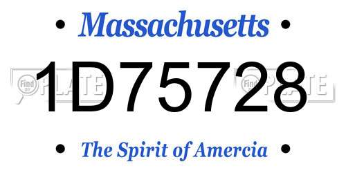 1D75728 Massachusetts License Plate