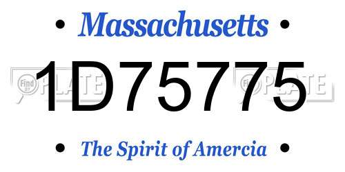 1D75775 Massachusetts License Plate
