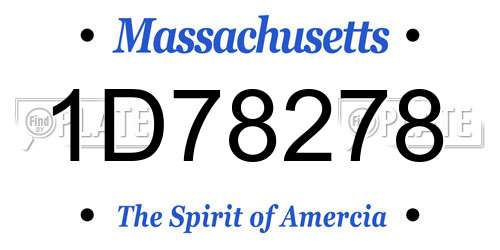 1D78278 Massachusetts License Plate