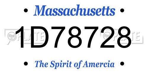 1D78728 Massachusetts License Plate