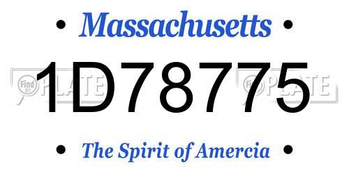 1D78775 Massachusetts License Plate