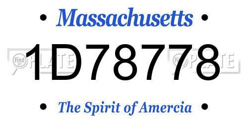1D78778 Massachusetts License Plate