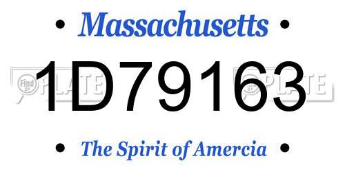 1D79163 Massachusetts License Plate