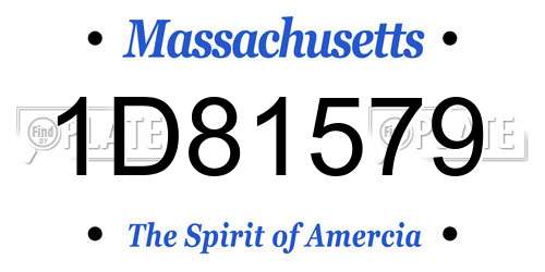1D81579 Massachusetts License Plate