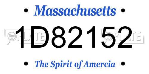 1D82152 Massachusetts License Plate