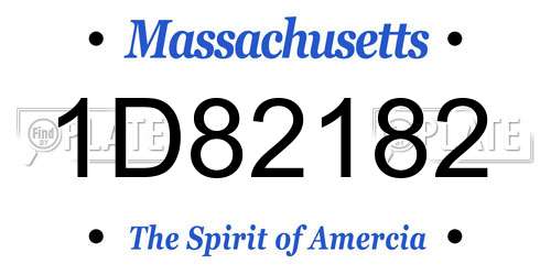 1D82182 Massachusetts License Plate