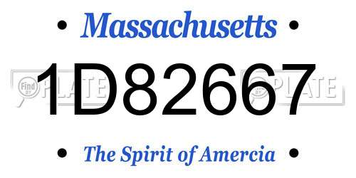 1D82667 Massachusetts License Plate