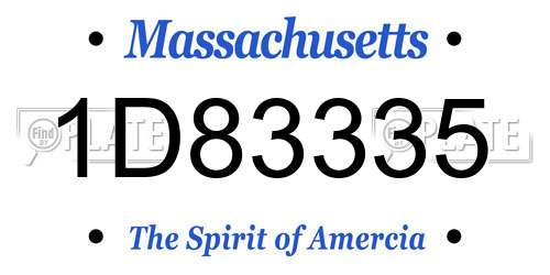 1D83335 Massachusetts License Plate