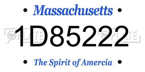 1D85222 Massachusetts License Plate