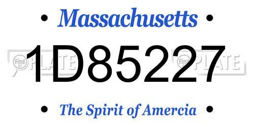1D85227 Massachusetts License Plate