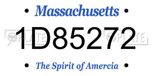 1D85272 Massachusetts License Plate