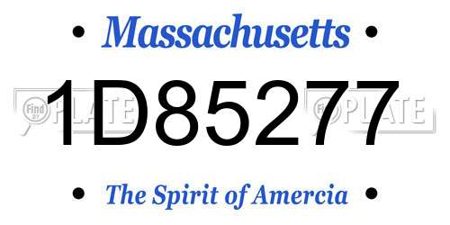 1D85277 Massachusetts License Plate